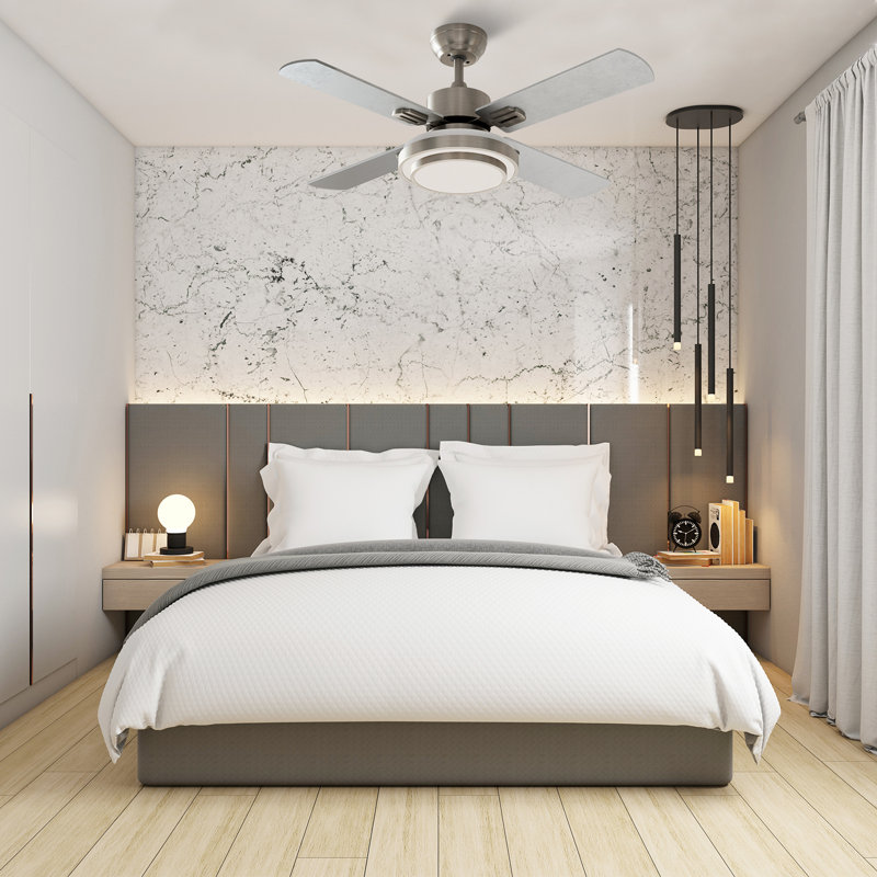 Ventilateur de plafond 4 pales 44 "avec lumière et télécommande
