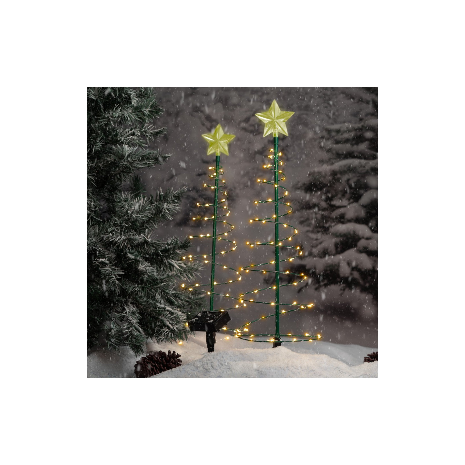 2ft Solar Powered LED Spiral Christmas Tree, White