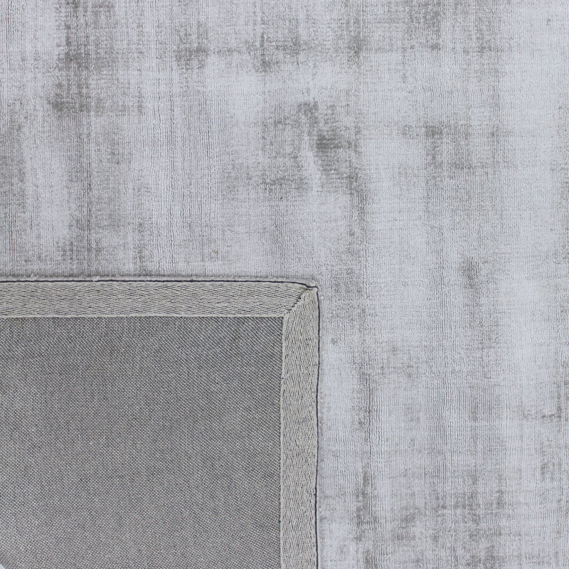 Silk Area Rug in Light Gray, Runner 2'6" x 12'