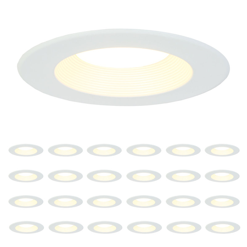 Lot de 24 spots encastrés DEL 5CCT 13,5 W à intensité variable, blancs, 6 pouces (ensemble de 24)
