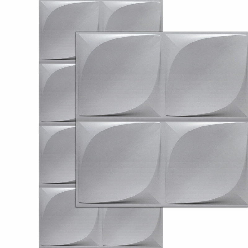 Petal Max 4ft. x 8ft. PVC Glue up 3D Wall Paneling - (32 sq.ft./sheet), Calcutta Black