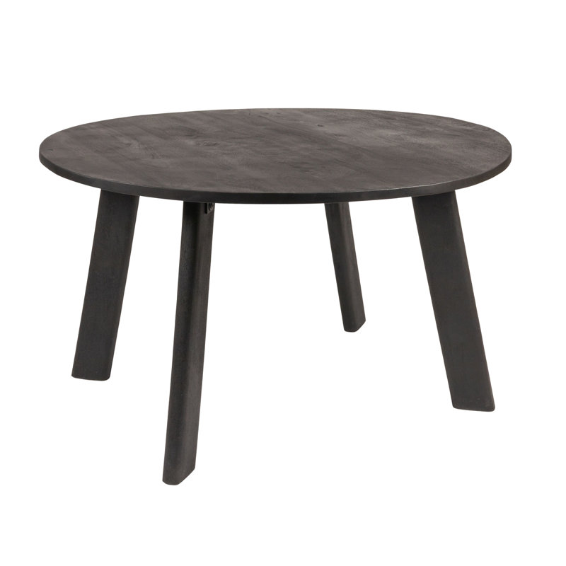 Table de salle à manger ronde en bois de manguier noir mat