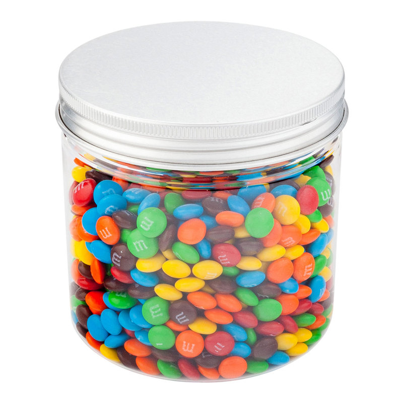 Articles de restaurant - 16,5 oz pots en plastique Mason, 100 pots de rangement hermétiques pour aliments - couvercles en aluminium inclus, contenants ronds et transparents en plastique pour la cuisine, collations, bonbons, ingrédients, et plus encore