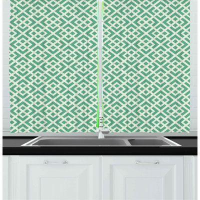 Geometric Pointed Kitchen Curtain