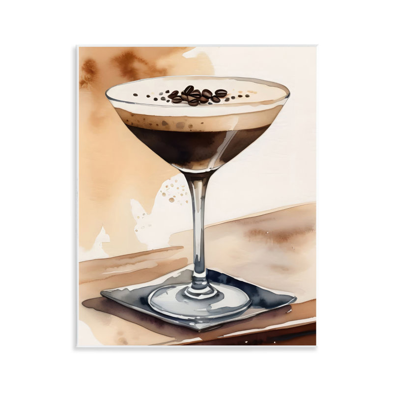  Art mural aquarelle espresso Martini par LSR Design Studio