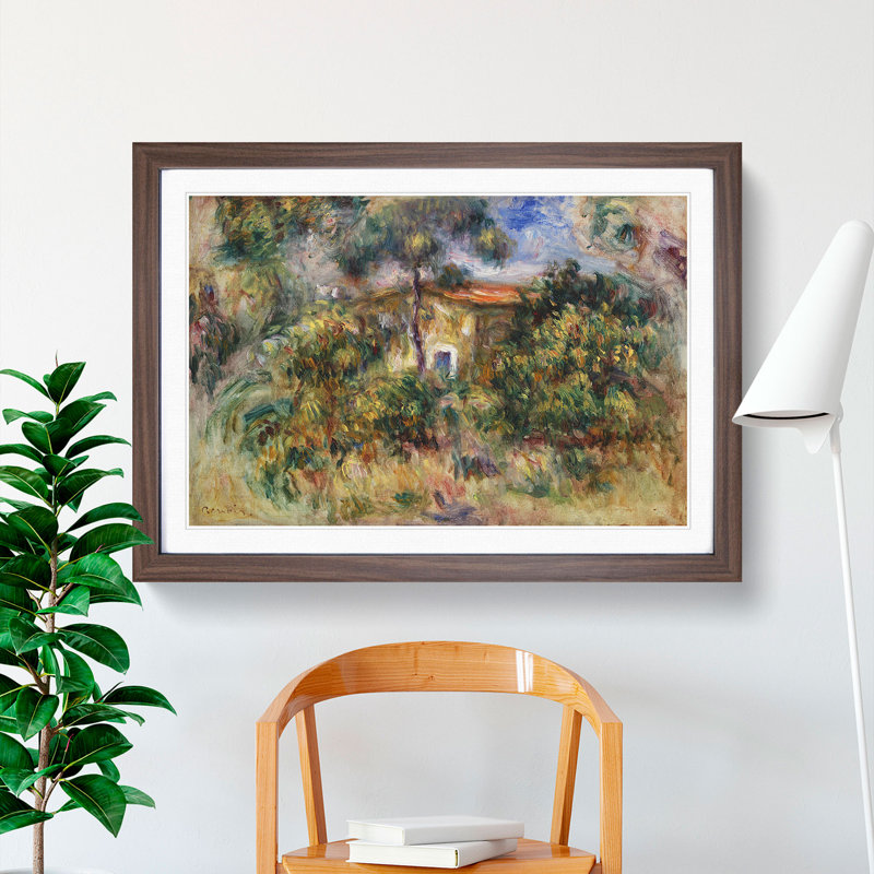 Farmhouse Vol.2 by Pierre-Auguste Renoir - Framed Print, 48cm H x 65cm W x 2cm D, Walnut Framed