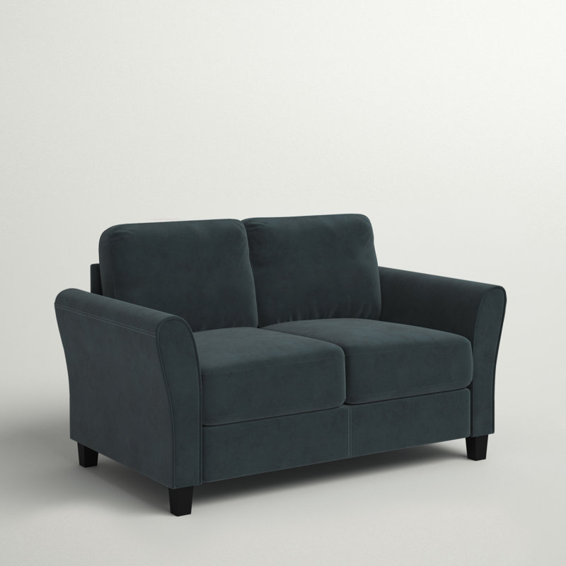Causeuse à accoudoirs arrondis 56,3 po Ashfield, Polyester gris foncé