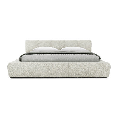 Halsted Queen Bed in Merino Pearl Fabric