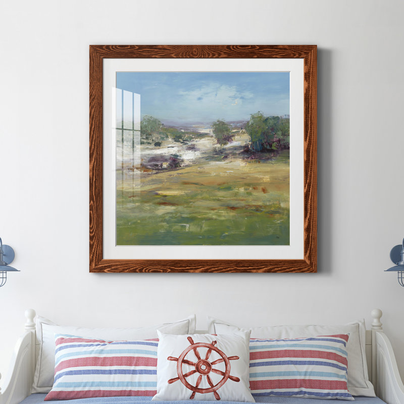 Vue d'été - Peinture, Papier noyer, H 35,5 po x l 35,5 po x P 1,5 po