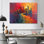Rouge, jaune, fantastique, folie, tours I - tours, art mural, salon