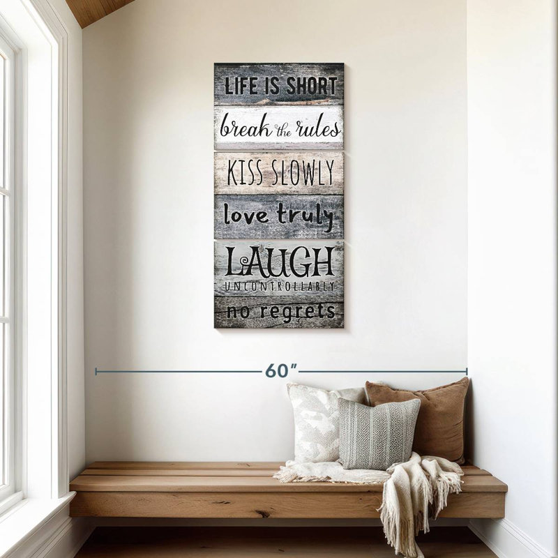 Life Is Short, typographie, H 44 po x l 21 po