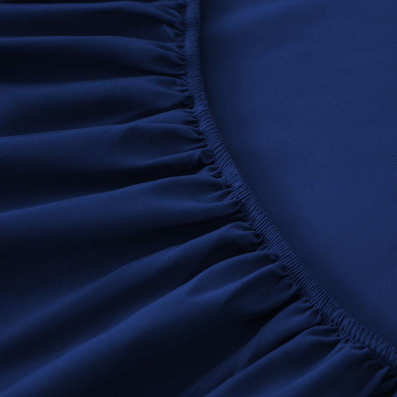 Super Soft Extra Deep Pocket Microfiber Brushed Fitted Sheet, Navy, Super King (6')