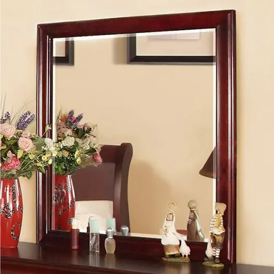 Miroir Leeara au fini cerisier