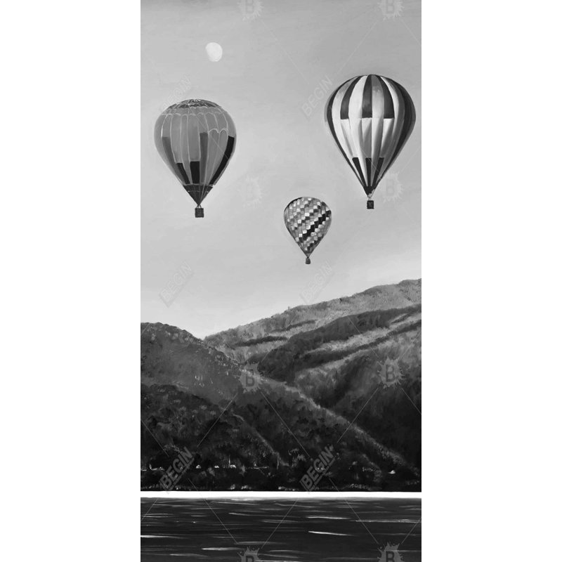 Air balloon landscape - 15.75"x31.50" Desk mat