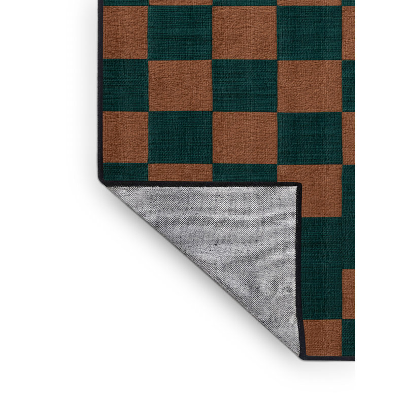 Tapis botanique brun lavable à la machine, Carré 4 pi