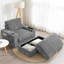 Canapé simple surdimensionné de 42 po, fauteuil en fausse fourrure de lapin avec porte-gobelets, méridienne rembourrée avec repose-pieds avec rangement et accoudoirs, canapé-lit avec siège profond pour le salon, appartement