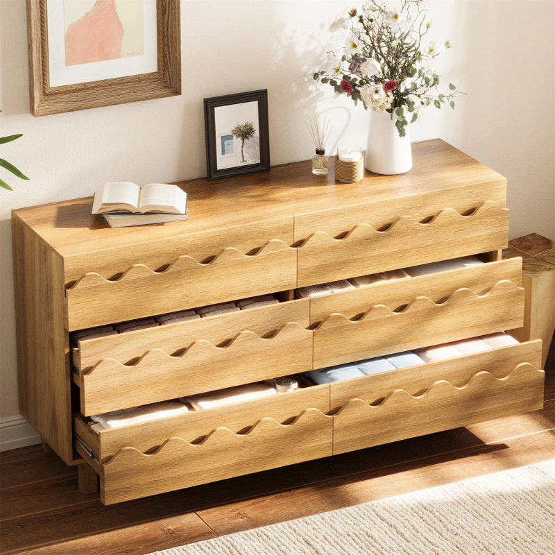 Commode 6 tiroirs 60 po, Chêne