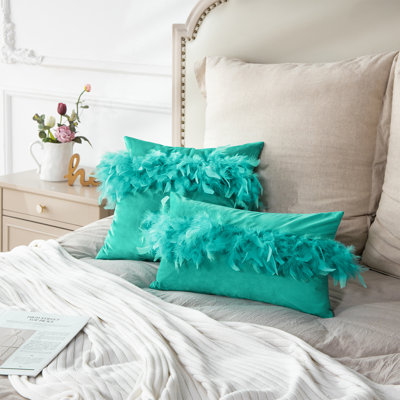 Housse de coussin en plumes