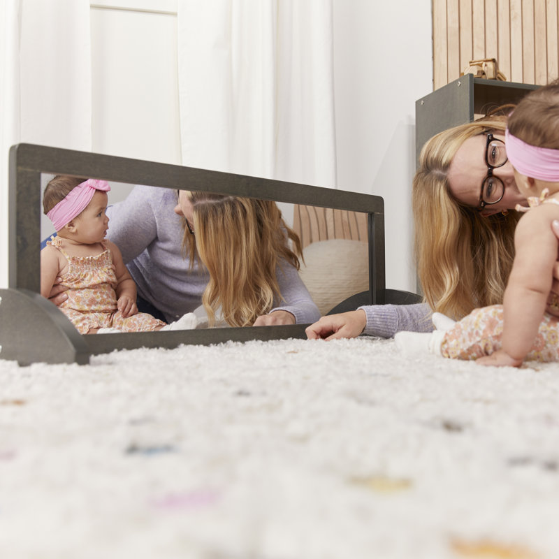 ECR4Kids Single-Sided Bi-Directional Mirror, Kids Furniture, 36" x 14.6", Gray Wash