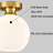 Gold Ceiling Light Fixture Flush Mount Light With Milk Opal Glass Shade