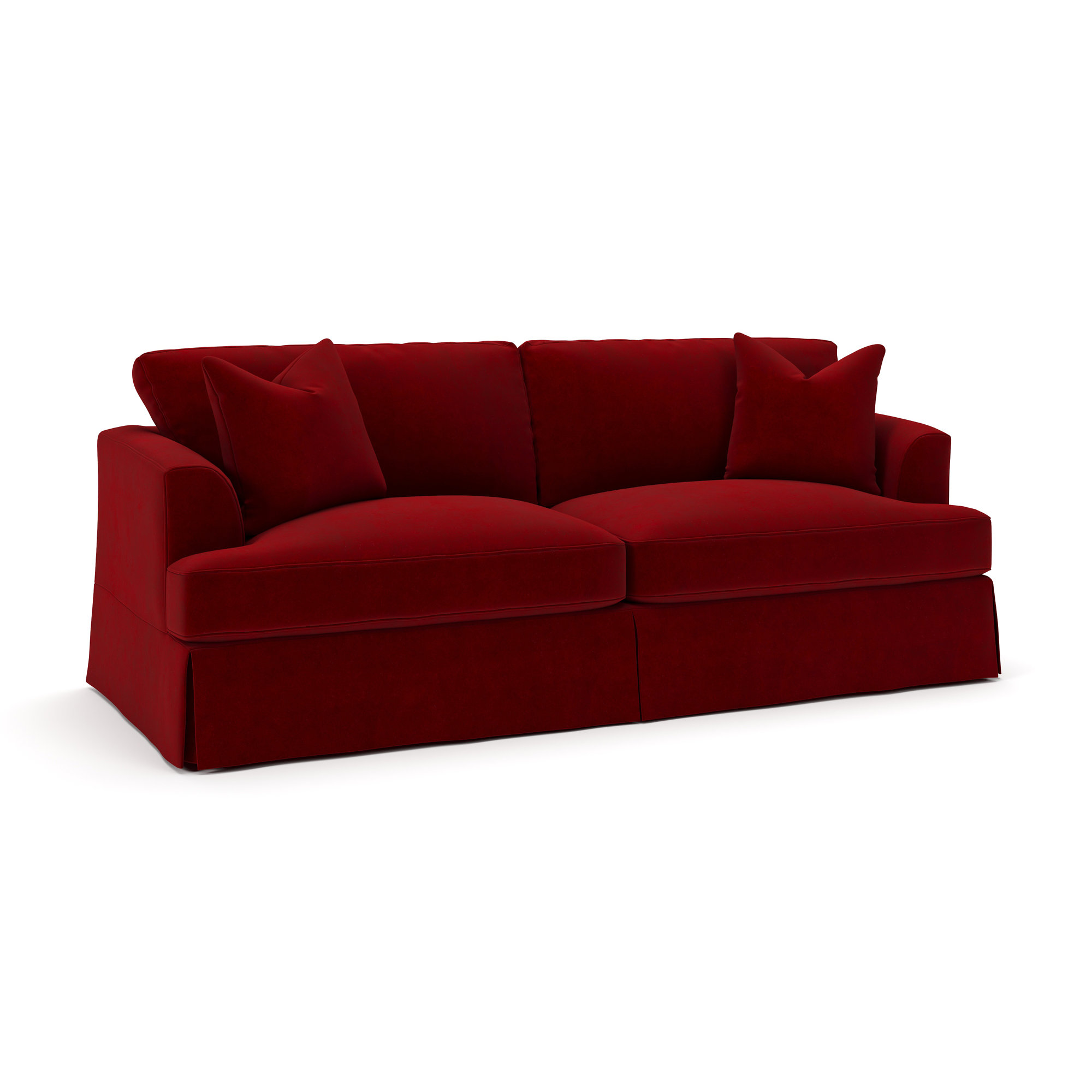 Lucia 92.5'' Upholstered Sofa, Bella Ruby Performance Velvet