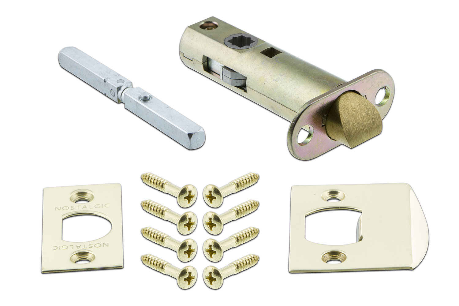 New York Plate with New York Door Knob, Unlacquered Brass, 2-3/8”