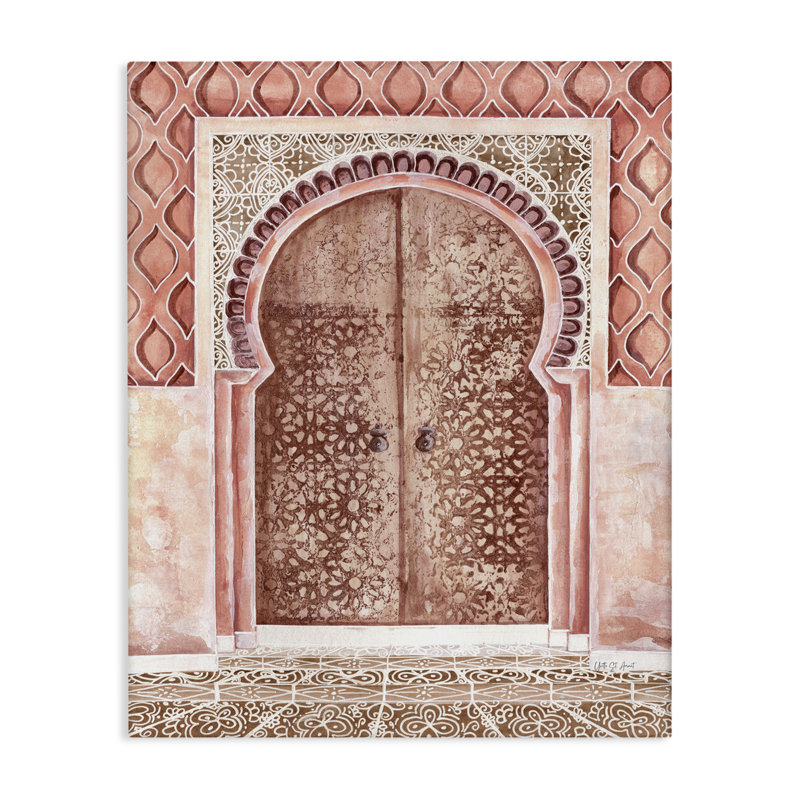 Art marocain sur toile, "Moroccan Entrance Architecture" par Yvette St. Amant, H 48 po x l 36 po
