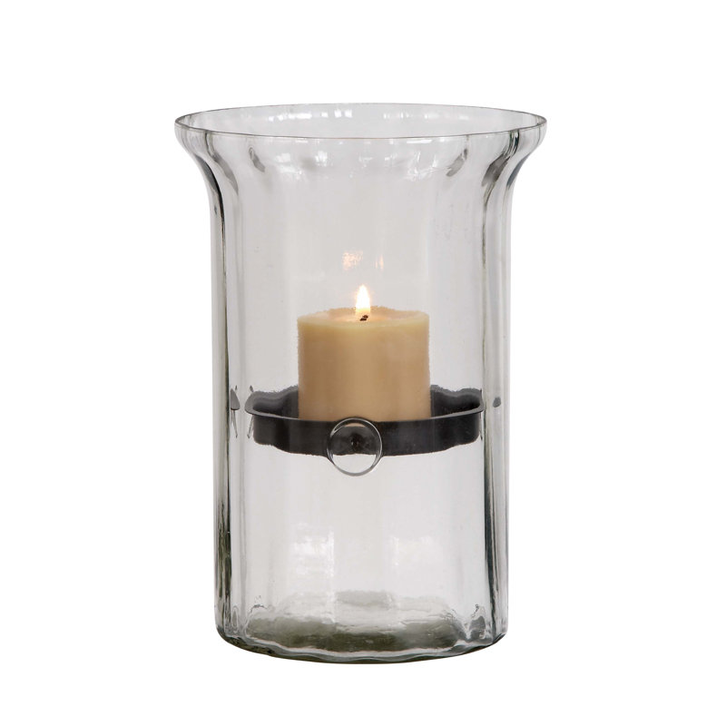 Verre et métal ouragan Babson Park, H 12 po x l 9 po x P 9 po, Transparent