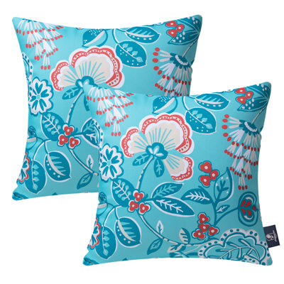 Coussin décoratif d'extérieur imperméable imprimé floral pour jardin de patio