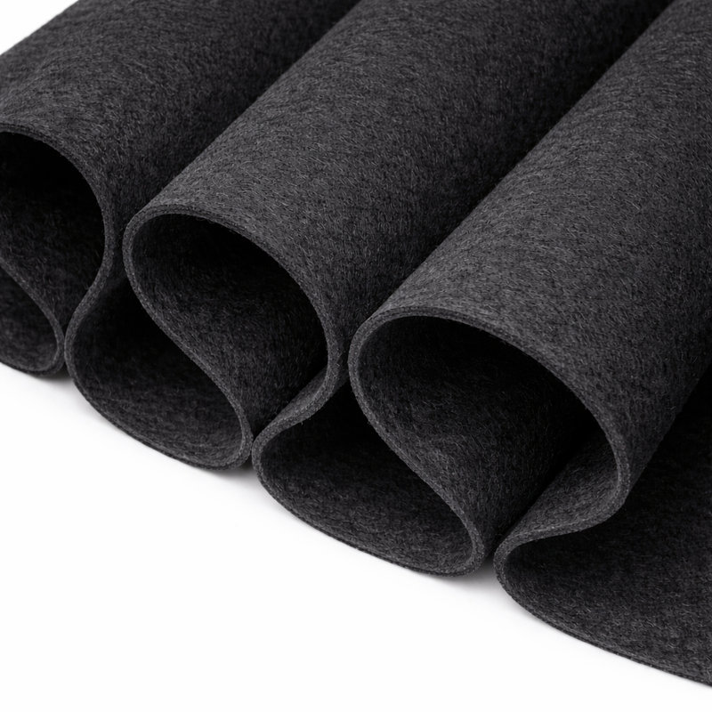FabricLA Felt Fabric | 72" inches Wide & 1.6mm Thick | Non-Stiff, Soft Felt Fabric | 5 Yard Black, Dark Grey
