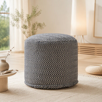 POUF EN COTON TISSÉ