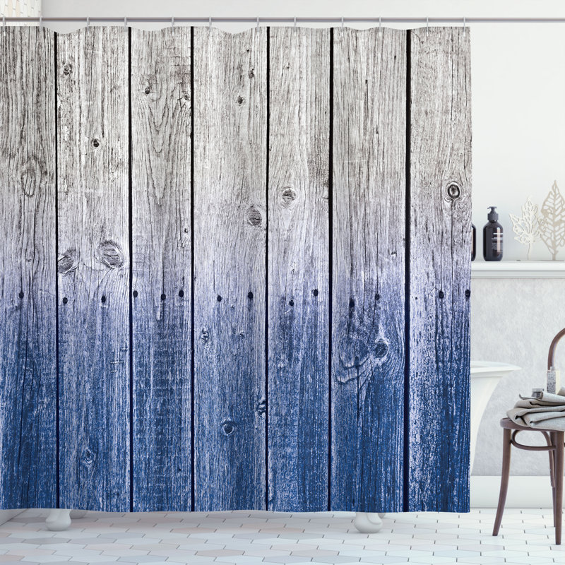 Shower Curtain with Hooks Included, 69"H x 70"W, Dark Blue