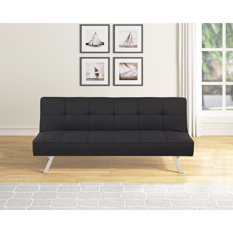 Canapé-lit simple convertible de 66,5 po Jazzminn, Tissu noir