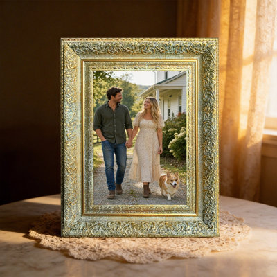 8" x 10" Antique Gold 1PC Mantel Picture Frame for Anniversary Gifts