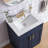 Dinorah 24" Modern Blue Freestanding Single Bathroom Vanity Set With 2-Doors-688757016