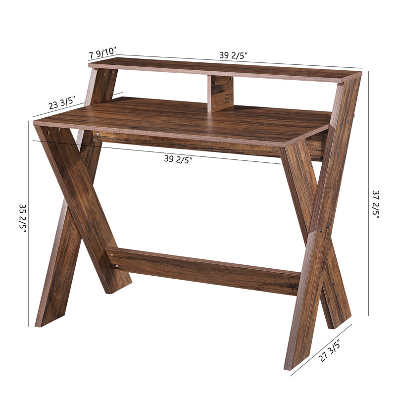 Ryiah Computer Desk with Storage Shelf