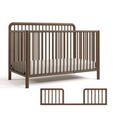 Porto Deluxe 5-in-1 Convertible Crib with Bonus Toddler Guardrail 