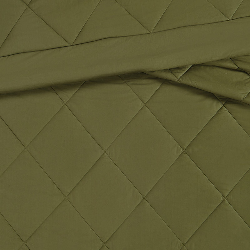 Ensemble d'édredon en coton, Édredon pour lit simple TG + 1 taie décorative, Vert
