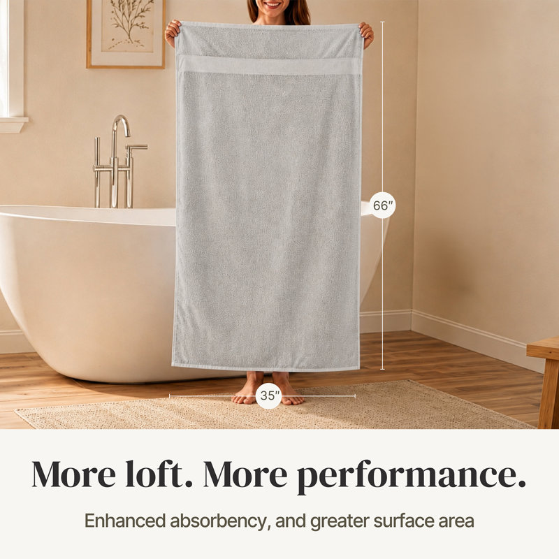 Modern Threads 4-Pack SpunLoft™ Bath Sheet Set, Gray