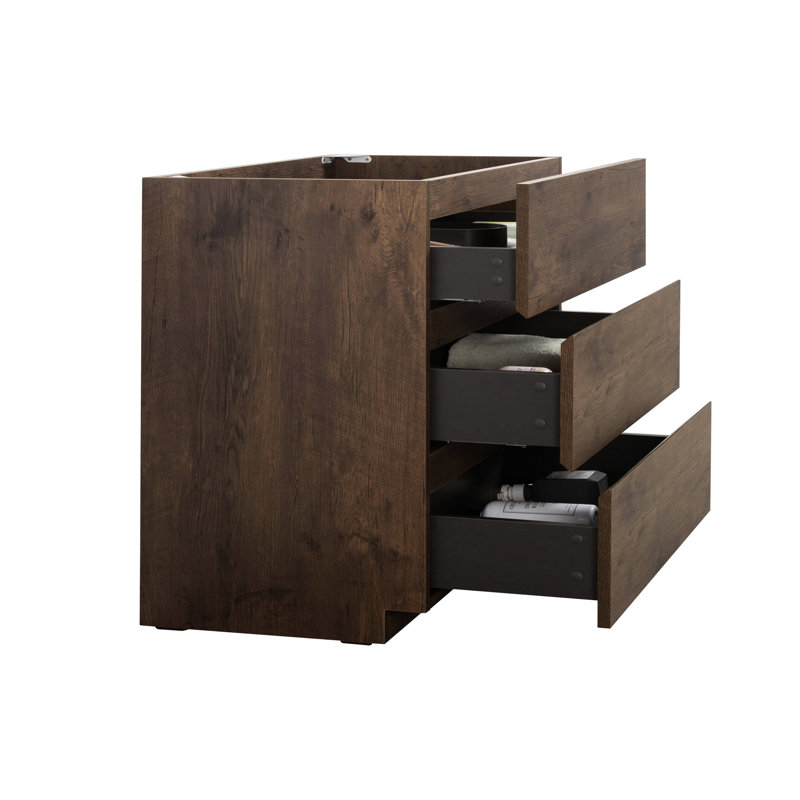 3 armoires de rangement pour salle de bain - noyer, maximise le rangement, sol en noyer, Noyer