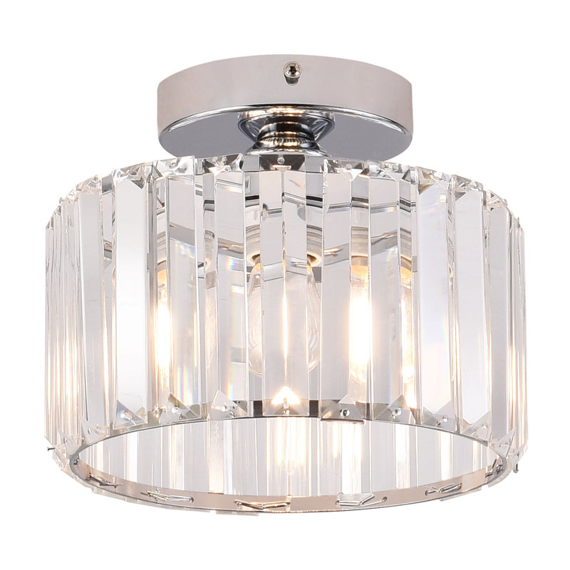 Mini plafonnier moderne en cristal semi-encastré