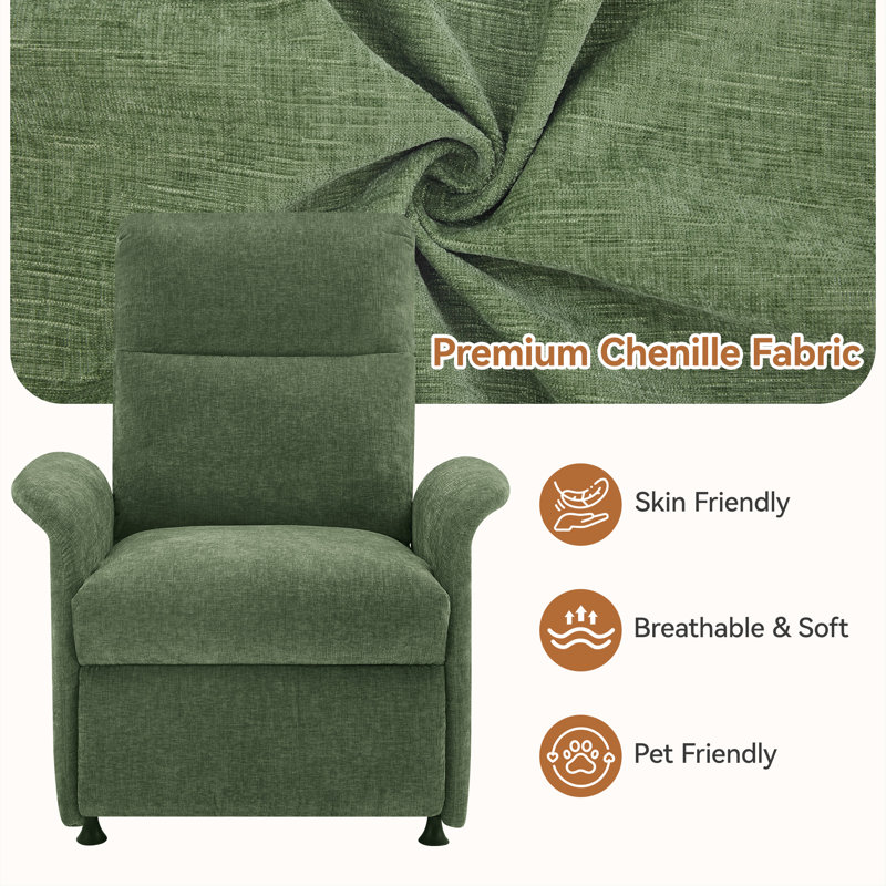 Fauteuil d'appoint inclinable électrique avec poches latérales, fauteuil inclinable rembourré avec dossier épais