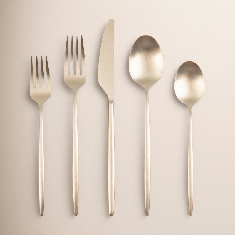 AllModern Barrona Stainless Steel Flatware - Service for 4, Champagne