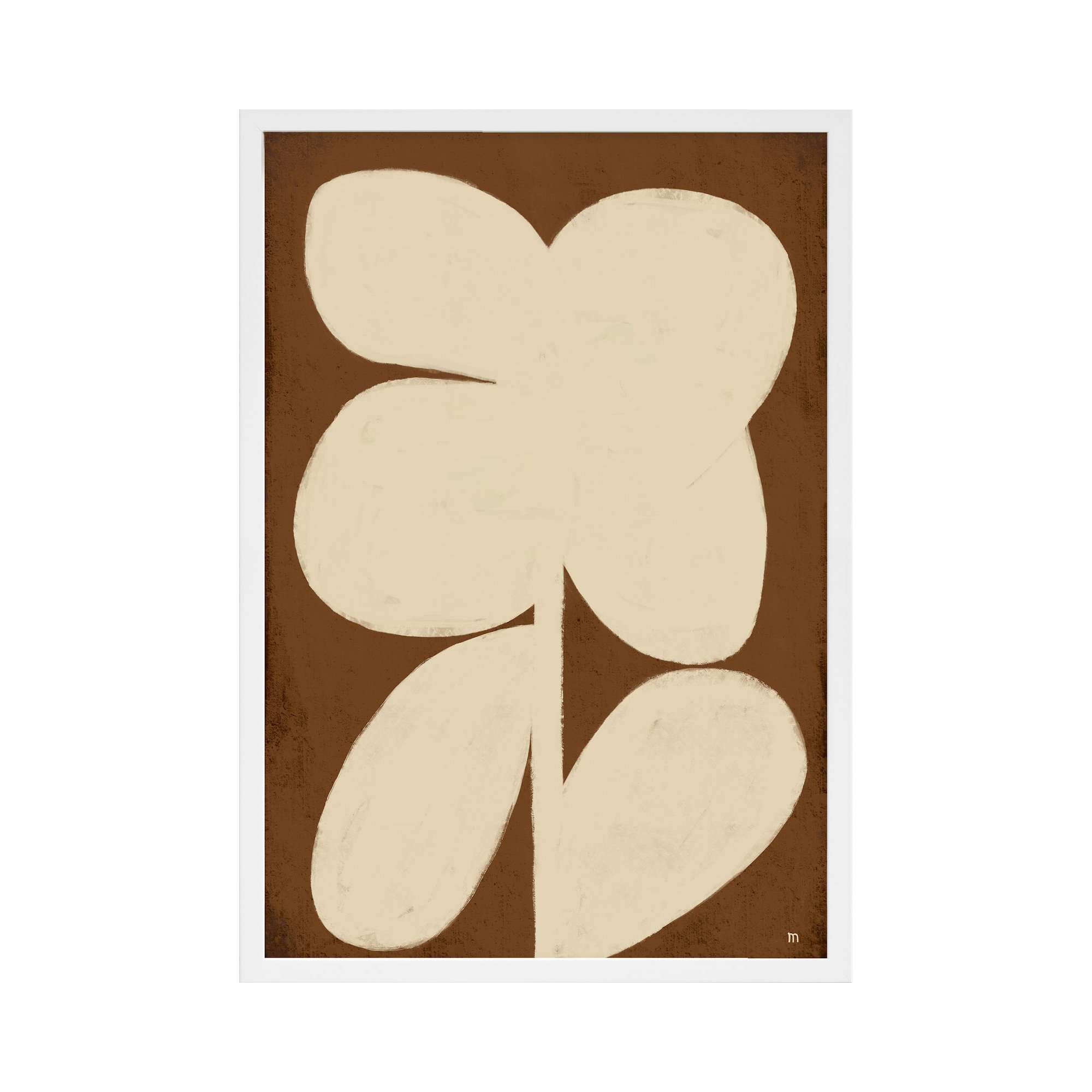 Flower 2 by StudioM, 50" H x 35" W, White Framed