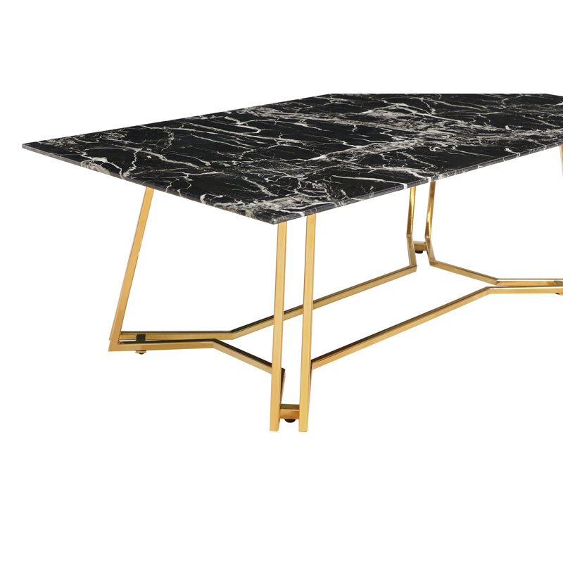 Aazil Frame Coffee Table, Black, Gold