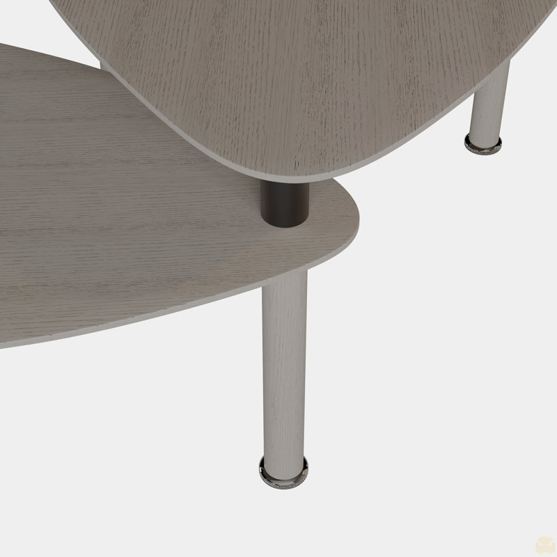 Table basse rotative moderne à 360 degrés, pieds en bois massif avec table simple à assembler, Marron foncé, Marron foncé