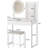 Small Vanity Table With Touch - Controlled Led Mirror, 3 Lighting Modes, Power Outlet, Drawer And Stool Bedroom Mirror In Spacious Open Storage Shelves