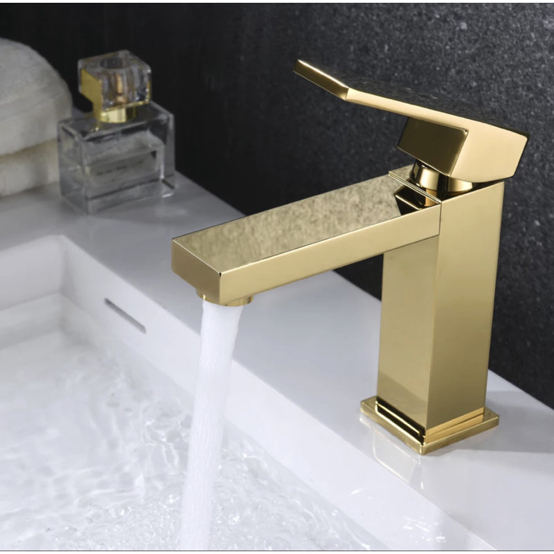Robinet de salle de bain à un trou, Or brossé
