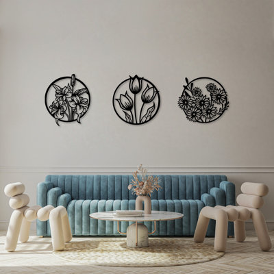 Farmhouse Plants & Flowers Wall Decor on Metal