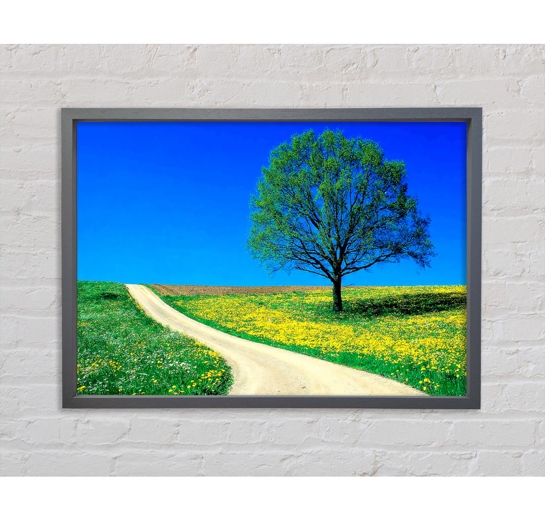 The Lonely Tree Road - Einzelner Bilderrahmen Kunstdrucke auf Leinwand